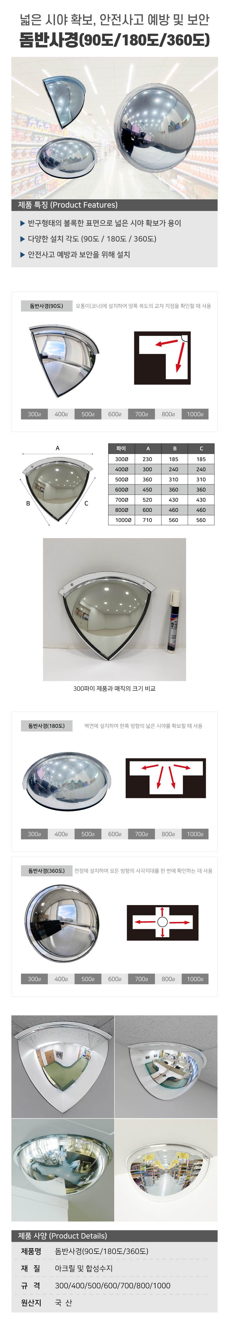 돔반사경(90도) 600Φ