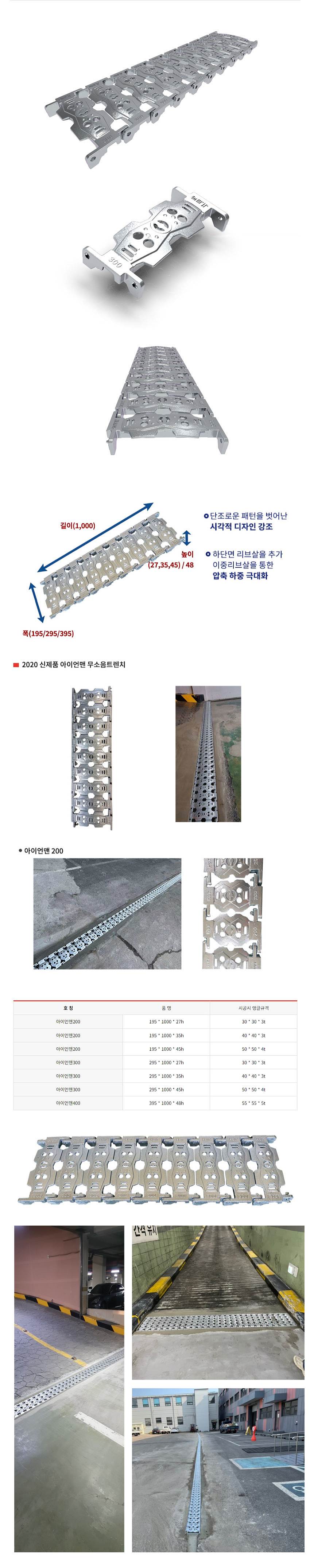 아이언맨 무소음트렌치 / 미터당 300×H35