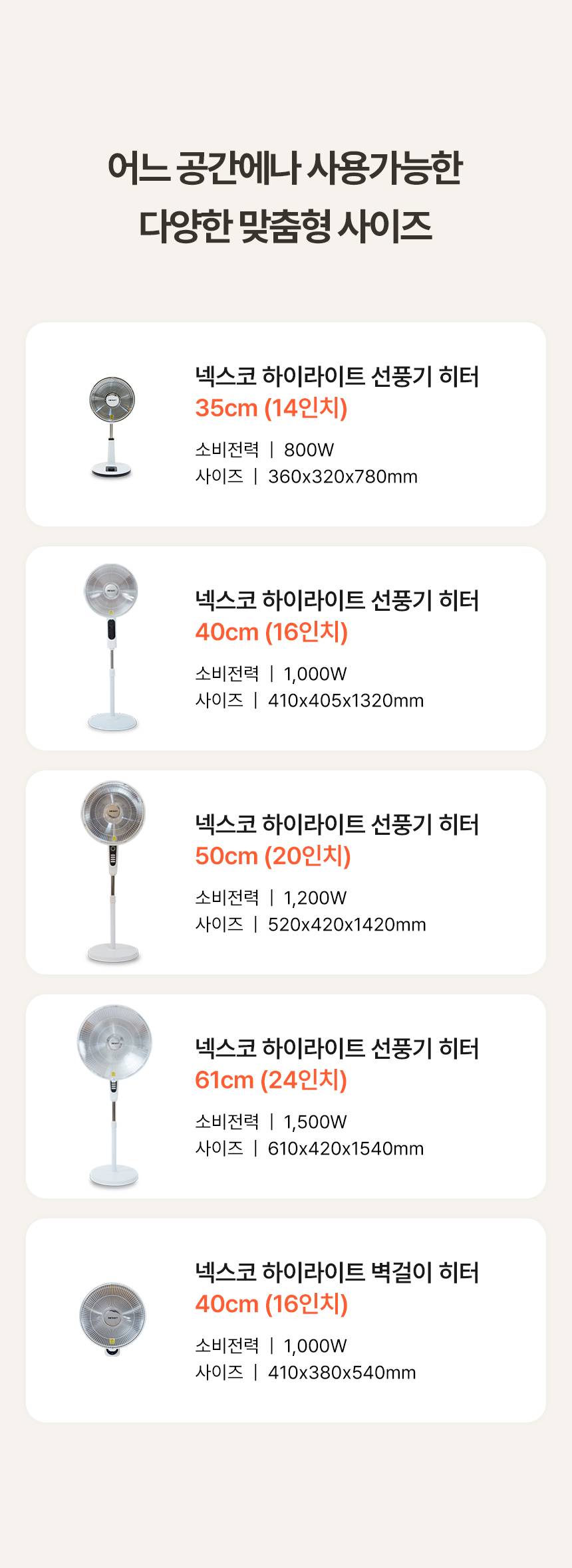 한솔 넥스코 / 선풍기형 전기히터 벽걸이_40cm / NKH-W800HL 노출가준수필수