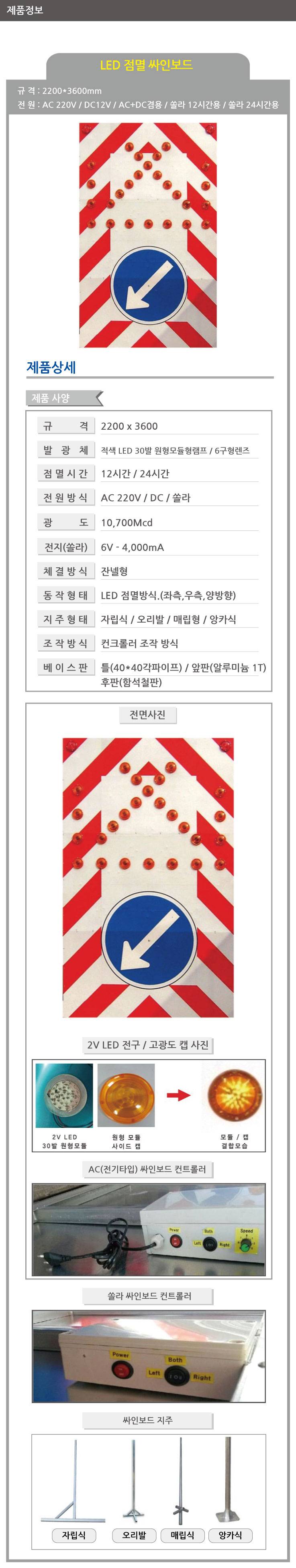 LED 점멸싸인보드 2200*3600 쏠라24시간용 주문제작