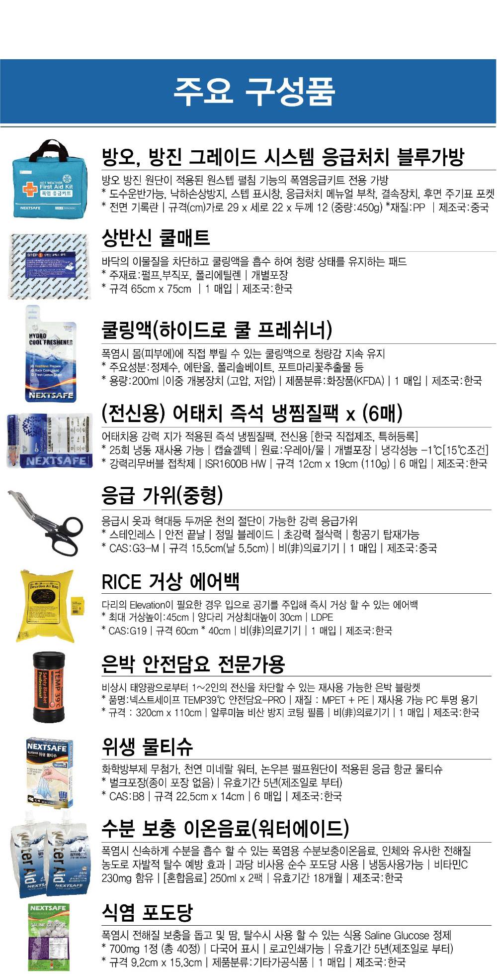 폭염응급키트 (블루) (셋트)