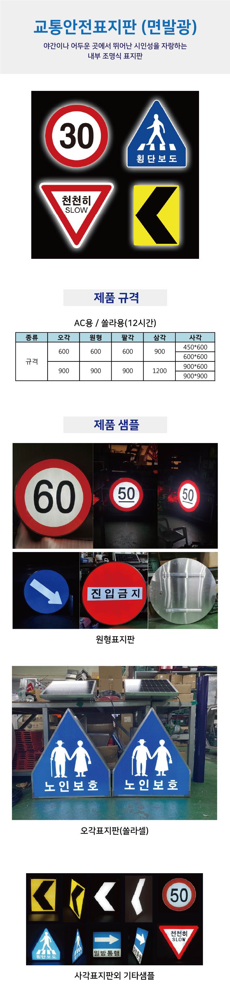 면발광표지판(쏠라용/12시간) 오각900 주문제작