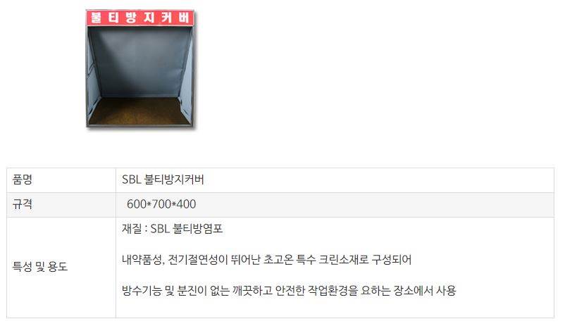 불티방지커버 SBL W600 x D400 x H700