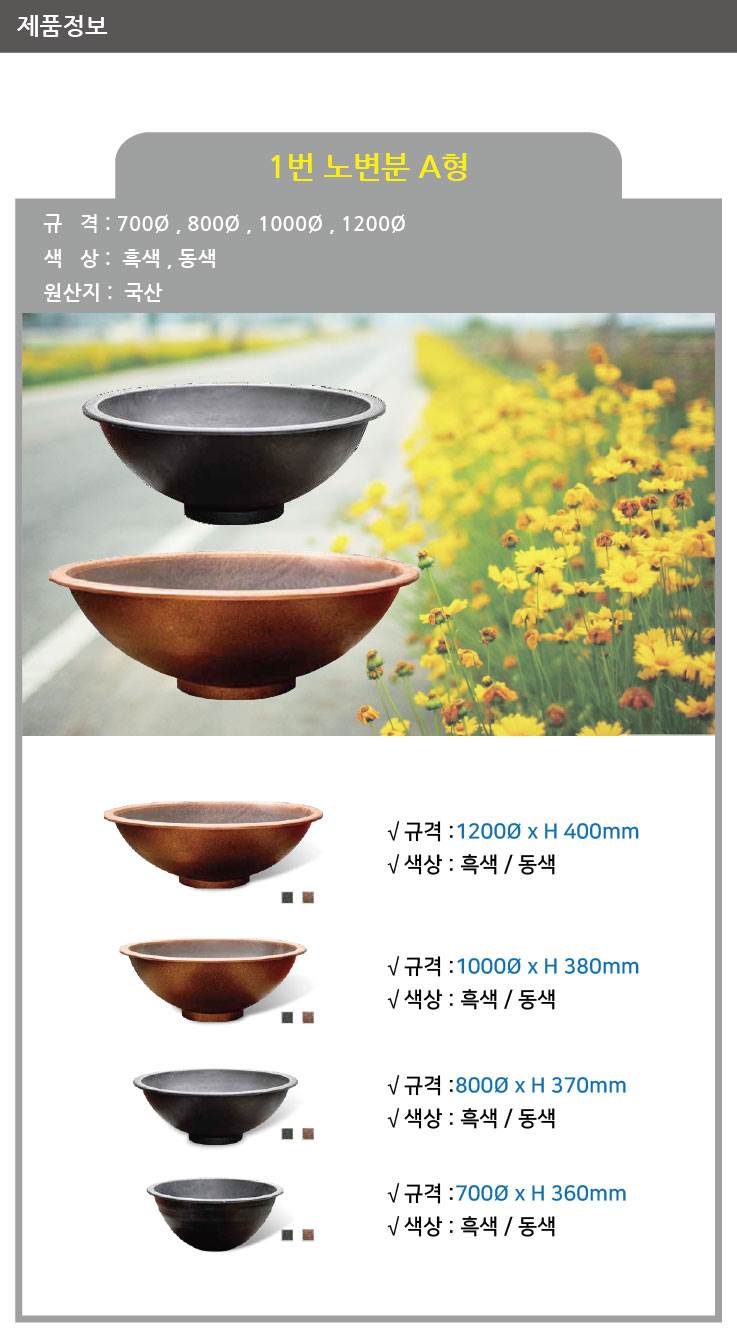 1번 노변분 A형 흑색 / 700Φ