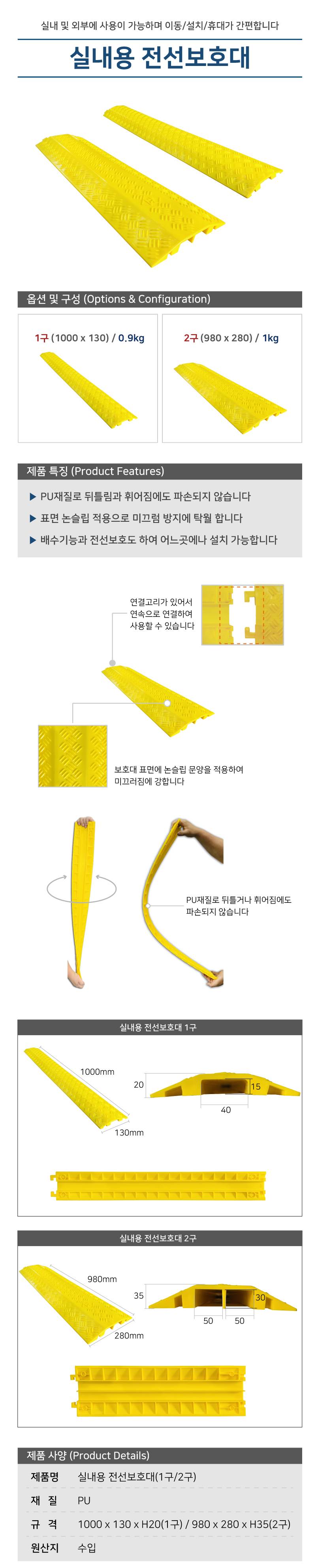 실내용전선보호대1구 L1000*W130*H20